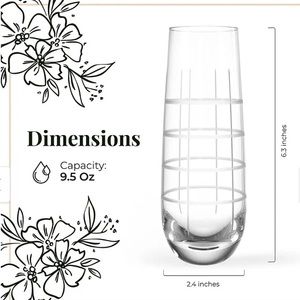 Fifth Avenue Crystal Medallion Stemless Champagne Flutes Set of 4